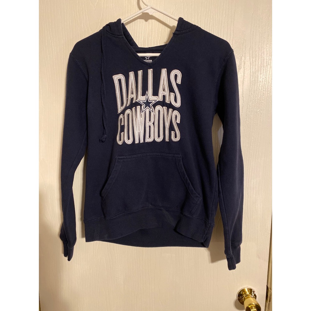 Dallas Cowboys Authentic Apparel Navy Blue Embroidered Pullover Hoodie S 0513